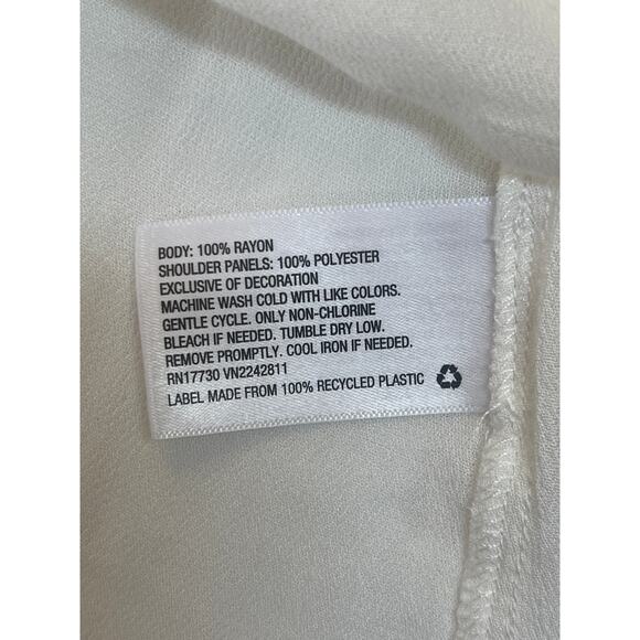 NWT Ava & Viv White Blouse Lace Detail Top - Size Women's 2X 2XL - Picture 6 of 8